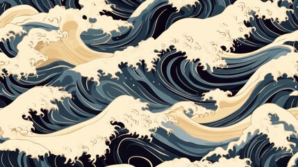 Ocean's Embrace: A captivating artistic representation of the ocean's power and beauty, showcasing swirling waves in a mesmerizing display of movement and texture.