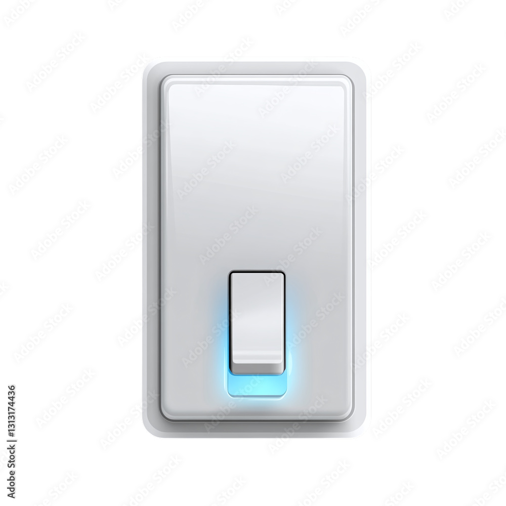 Poster smart light switch with energy monitoring isolated on transparent background