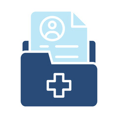 Health Report  Icon Two Color Style. Vector Illustration For Graphic Design
