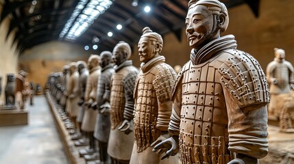 Fototapeta premium Terracotta Army, Xi'an, China - Ancient Warriors - Historical imagery