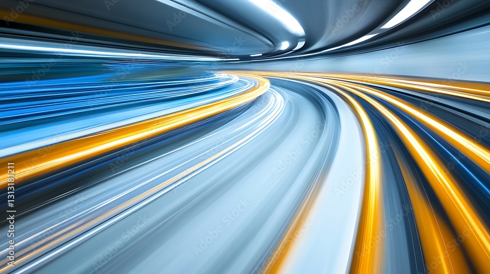 Poster dynamic speed light trails tunnel abstract motion blur