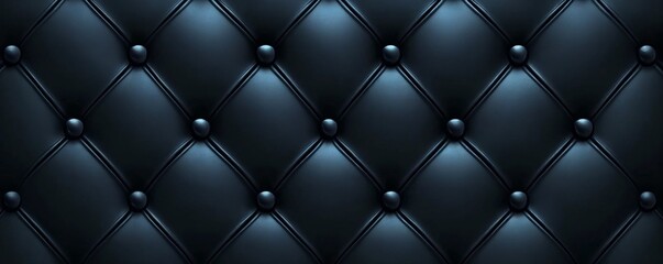 Luxurious tufted leather texture with deep blue tones, elegant background for furniture design and branding