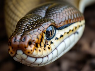 Fototapeta premium Serpentine Elegance: A Striking Snake in Natural Habitat