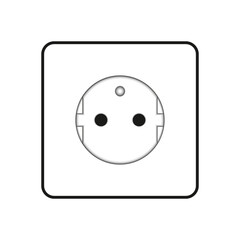 Fototapeta premium Power outlet icon. Type E outlet icons in a white color. Vector illustration
