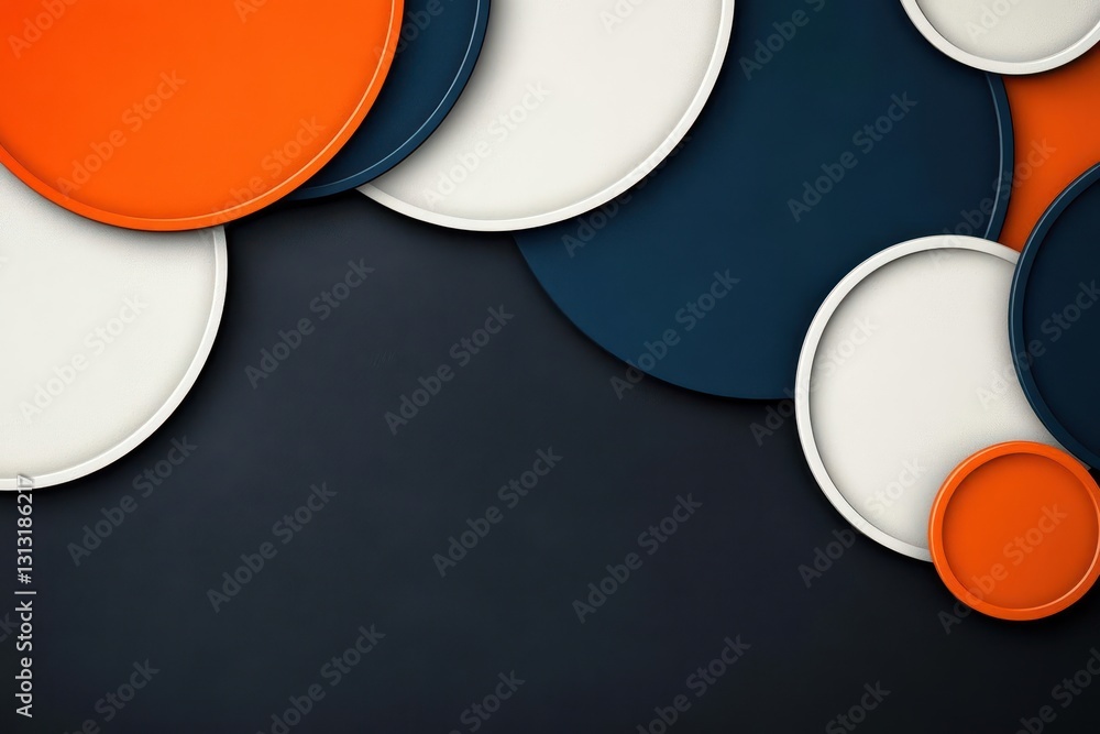 Aufkleber Creative wall design featuring a series of colorful circles creating a unique and modern visual aesthetic for contemporary spaces