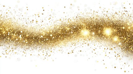 Golden Glitter Sparkles on White Background for Celebratory Designs