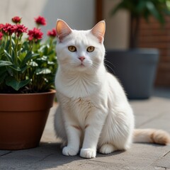 Obraz premium cat in the garden