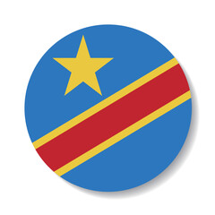 Congo Democratic circle flag logo icon digital vector illustration