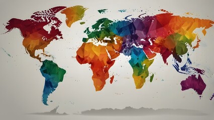 Artistic World Map: A Creative and Colorful Depiction of Global Geography