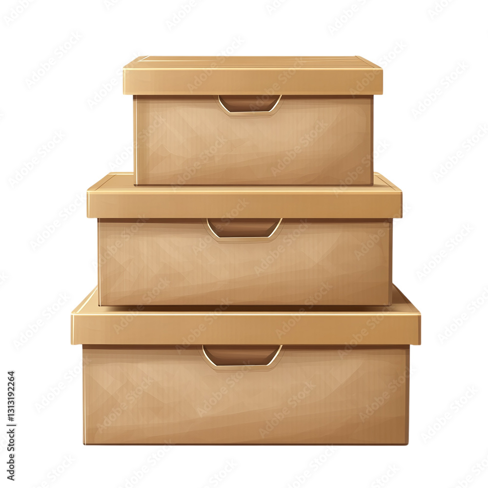 Poster storage box with stackable design isolated on transparent background