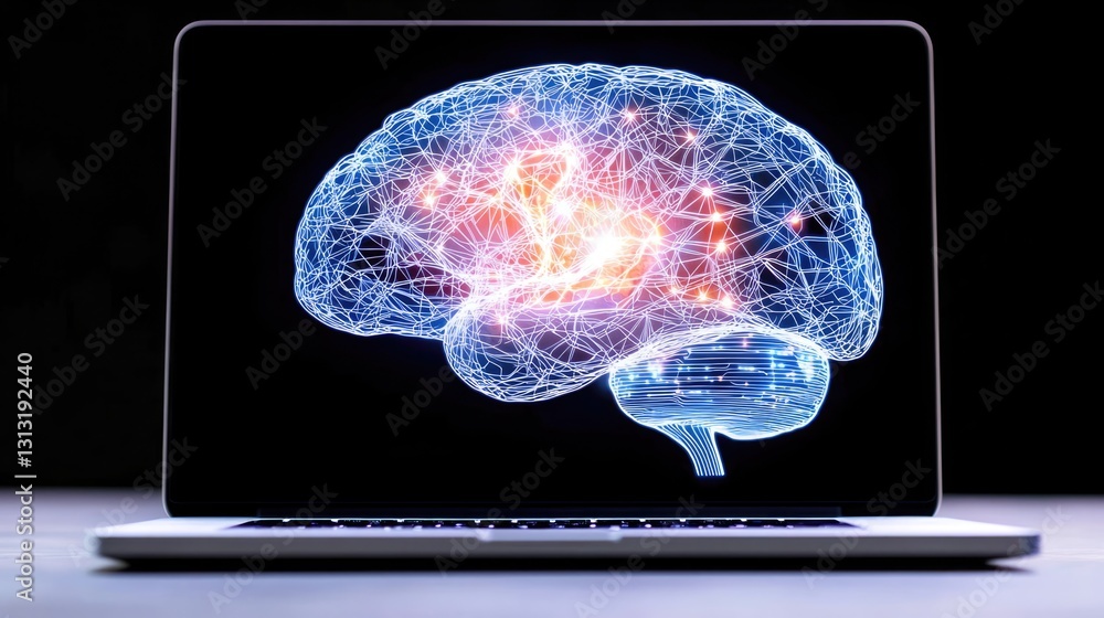 Poster exploring neural networks innovative technology digital lab infographic futuristic close-up view