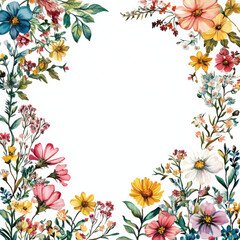 Wild Flowers - Wild Floral Clipart - Floral Clipart - Floral Borders Clipart 