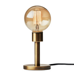 vintage style table lamp with exposed filament bulb and brass base, perfect for adding warm, retro touch to any room