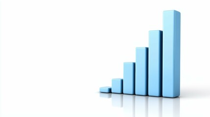 Ascending Blue Bar Graph Representing Growth and Progress in a Modern Business Presentation Style
