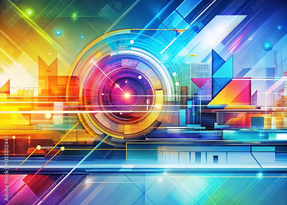 Aufkleber clean lines tech panoramic: abstract geometric texture background