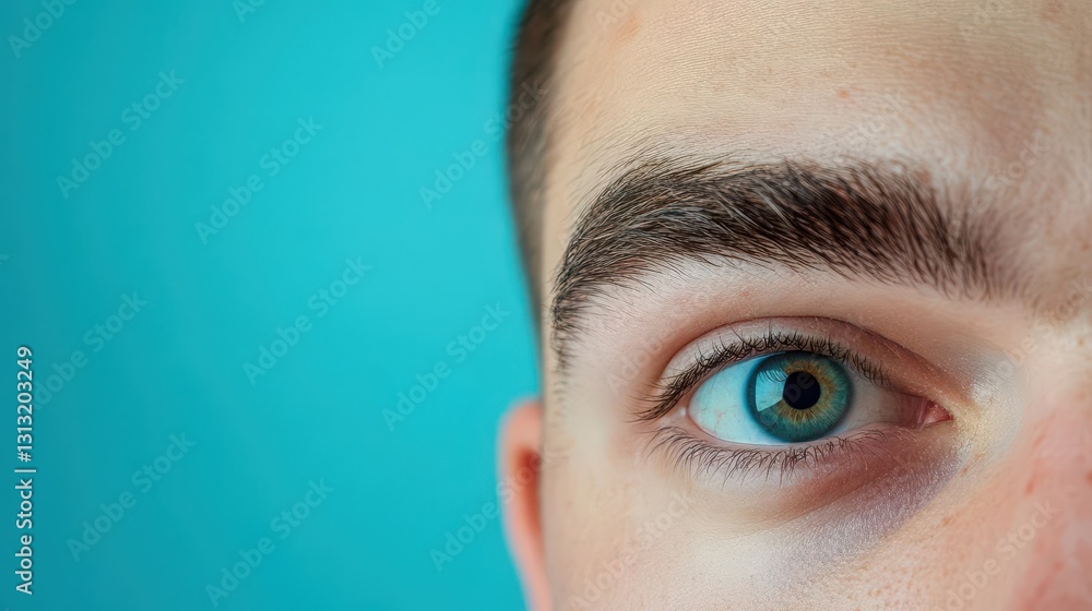Aufkleber Close-up of a man's eye featuring intricate details and unique coloration capturing emotion and depth of character