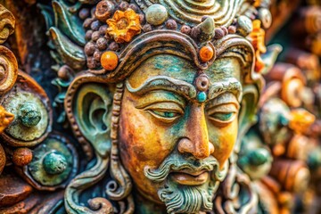 Fototapeta premium Close-up, Shallow Depth of Field, Natural Stone Sculpture, Artistic Bokeh, Abstract Texture