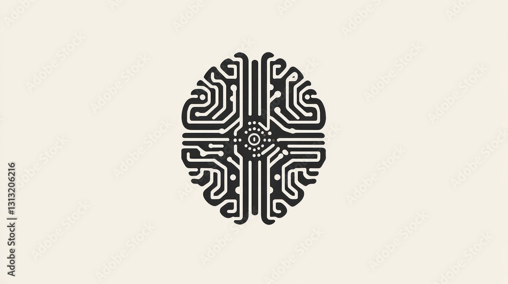 Poster abstract brain circuit graphic design for technology background