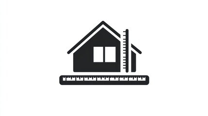 House Measurement Icon, Simple Home Dimensions, Vector Illustration, Graphic, for Design Element, Use in Website, Print, App