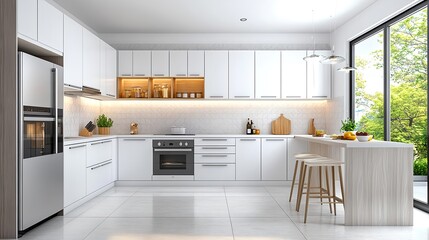 Modern White Kitchen Interior Design - Minimalist design