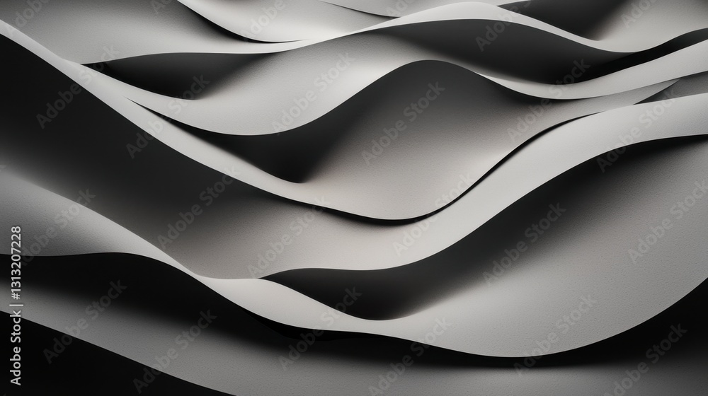 Poster high-quality soft white background with organic abstract waves and subtle glow effects.