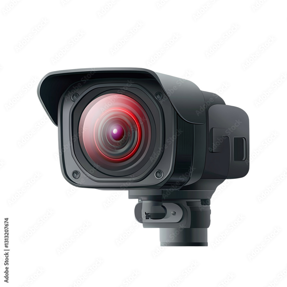 Poster thermal camera with infrared sensor isolated on transparent background