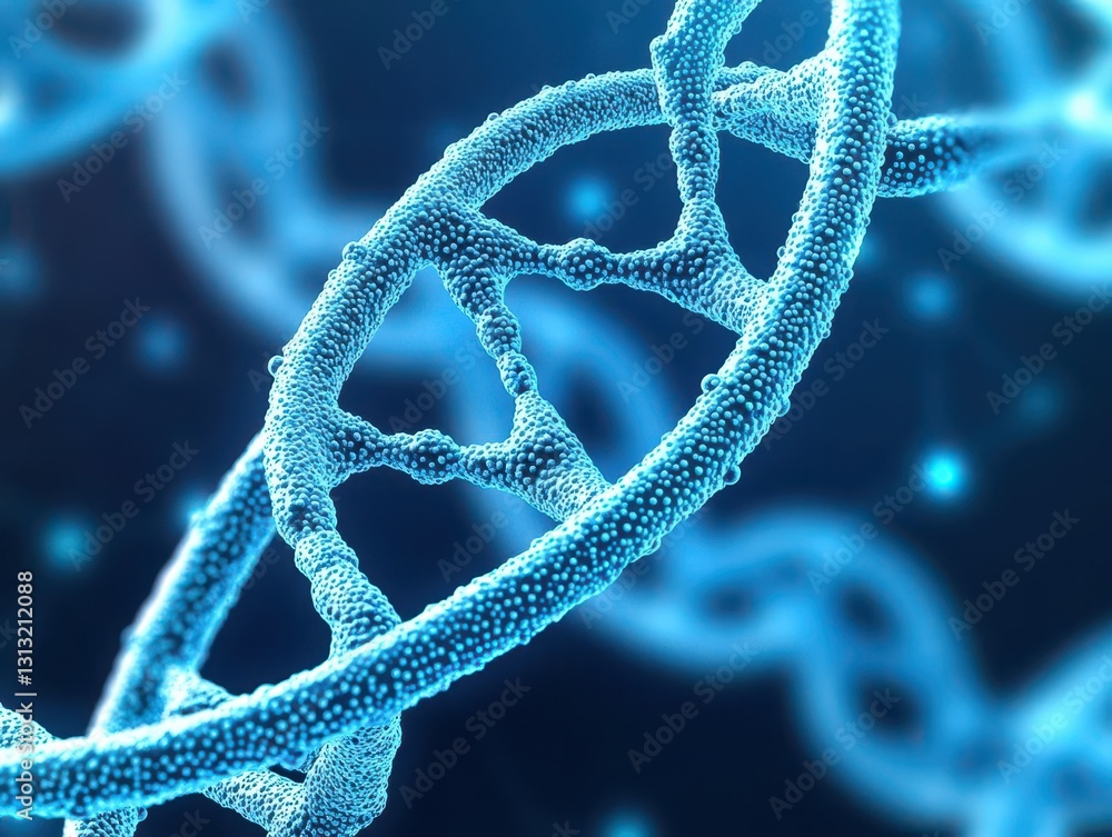 Poster detailed illustration of a dna molecule highlighting the double helix structure and genetic informat