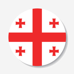 Obraz premium Flag of Georgia. Georgia circle flag logo icon digital vector illustration