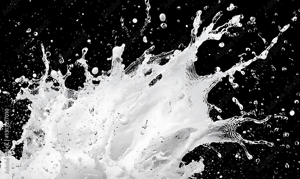 Aufkleber dynamic water splash action black background high-quality image abstract viewpoint fluid motion conc