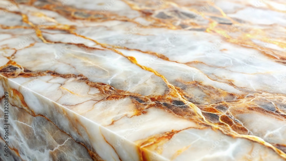 Poster detailed close-up of marble stone surface with subtle hues and copy space - left