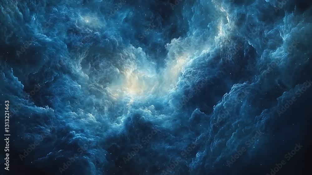 Poster celestial phenomenon unveiled cosmic clouds of nebulae digital artwork outer space wide-angle view e