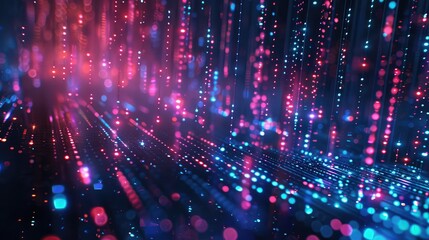 Obraz premium Vibrant Digital Data Stream Abstract