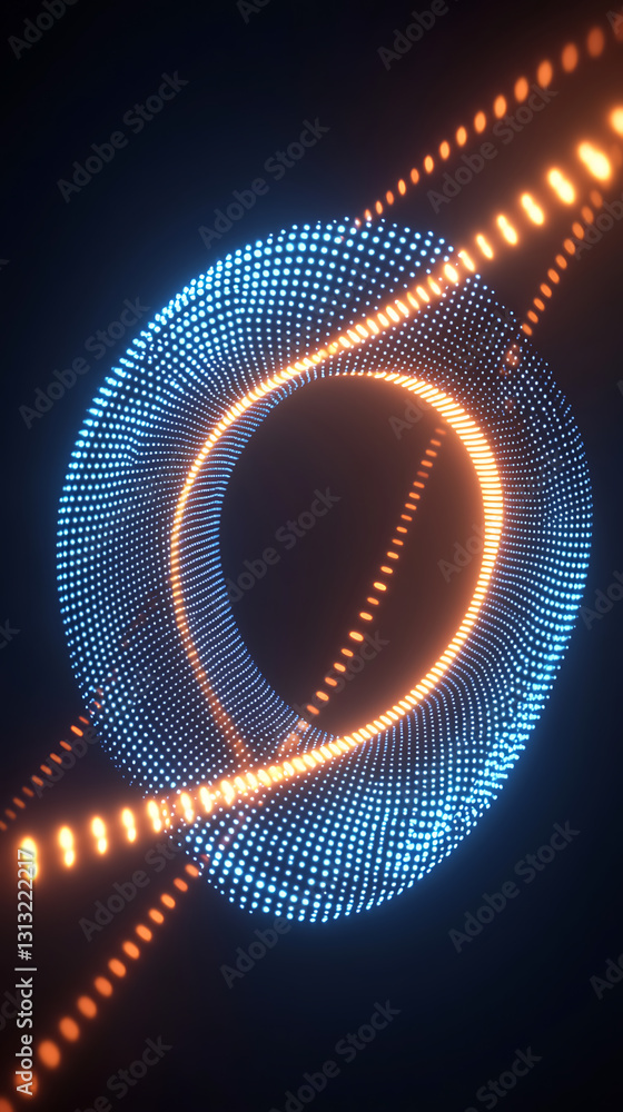 Poster dynamic light patterns virtual space digital art futuristic atmosphere close-up view energy visualiz