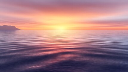 Fototapeta premium Serene Ocean Sunset Tranquil Coastal Panorama