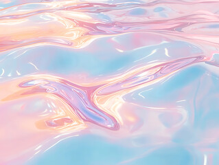 Obraz premium Fluid motion of iridescent water surface serene environment digital art aesthetic viewpoint