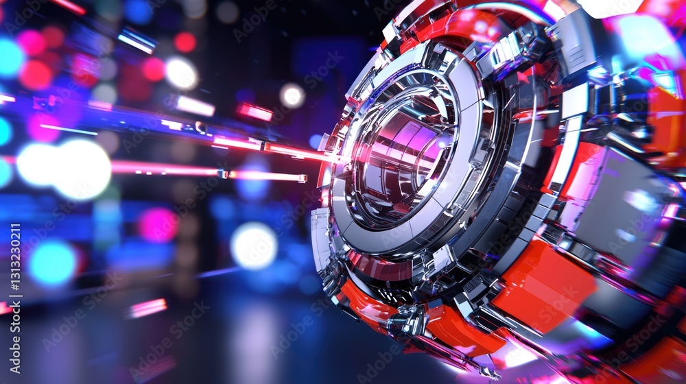 Aufkleber dynamic abstract technology motion graphics studio digital art colorful environment close-up view in