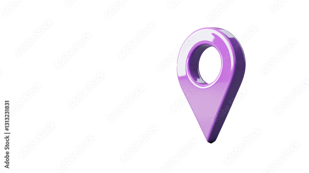 Poster purple location pin icon on transparent background representing gps and navigation
