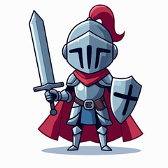 Fototapeta premium cartoon vector illustration of a war knight