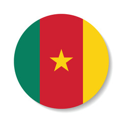 Cameroon circle flag logo icon digital vector illustration