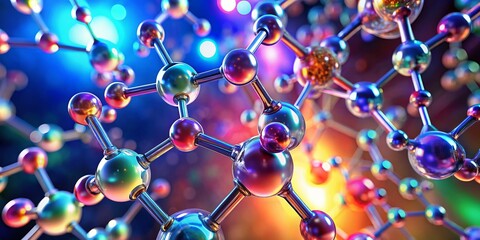 Elegant Chemical Formula Illustration - Drone Aerial View of Molecular Structure