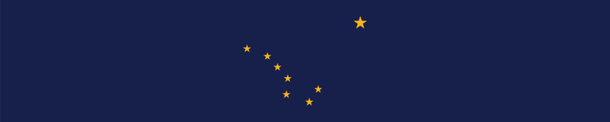 Flag of Alaska state. Alaska flag long banner digital vector illustration