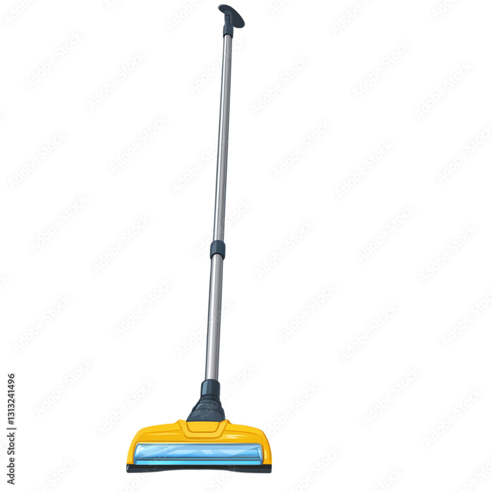 Poster window cleaner with extendable pole isolated on transparent background