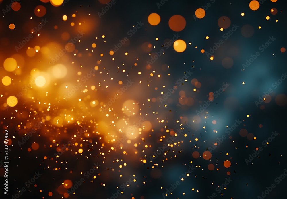 Poster abstract bokeh background with glowing lights in dark tones