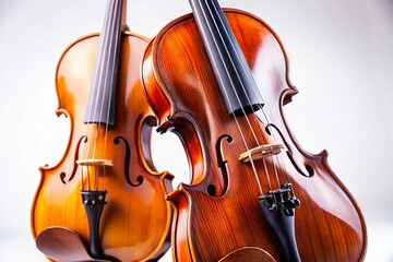 Fototapeta premium Elegant Violin Viola Musical Instrument Close-up Shot with Copy Space