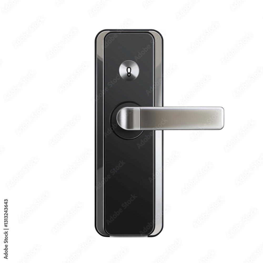 Poster wireless door lock with keyless entry isolated on transparent background