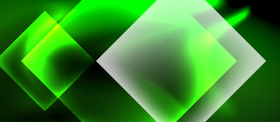 Obraz premium Dark neon colors with glass square shapes