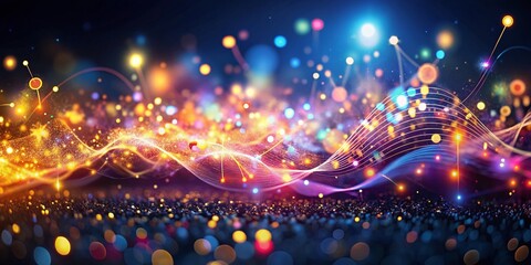Energetic Musical Night: Abstract Particle Background