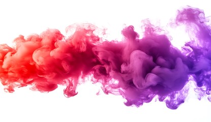 Fototapeta premium Red Smoke Explosion on White Background with Abstract Flowing Shapes