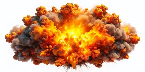 Fototapeta premium Explosive Animation Motion Background: Cinematic Bomb Blast Footage