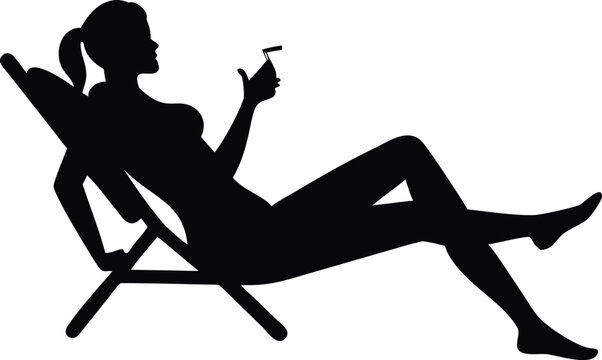 A Woman Relaxing on a Bea